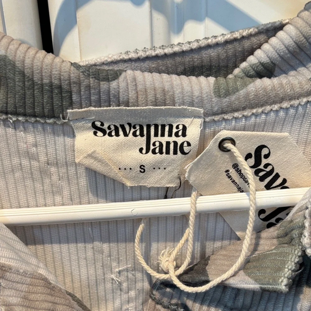 Savanna Jane Gray and Olive Corduroy Jacket with rhinestones tassels! - Picture 2 of 6